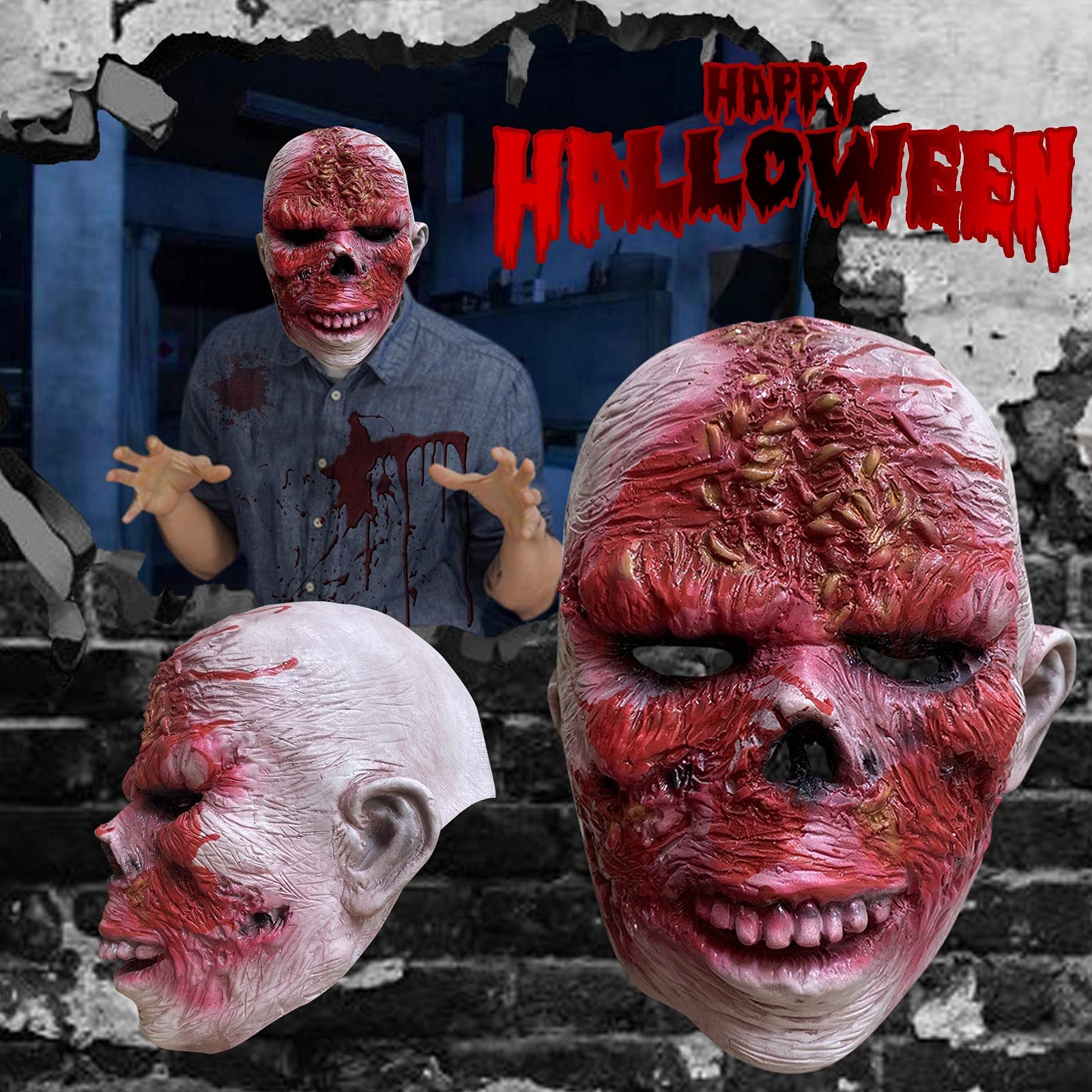 Boddenly Halloween Mask for Adults - Vampire, Zombie, Monster & Devil Latex Masks | Scary Cosplay Props for Halloween Parties & Masquerade Events | Perfect for Costume Parties, Haunted Houses & Horror Theme Nights