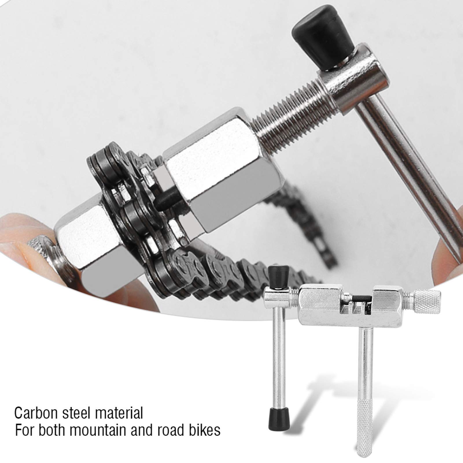 Plplaaoo Bicycle Chain Breaker Tool - High Strength Carbon Steel Bike Chain Cutter & Link Splitter Pin Remover for Road & Mountain Cycling | Durable Silver Bike Chain Repair Tool for Professional & DIY Maintenance