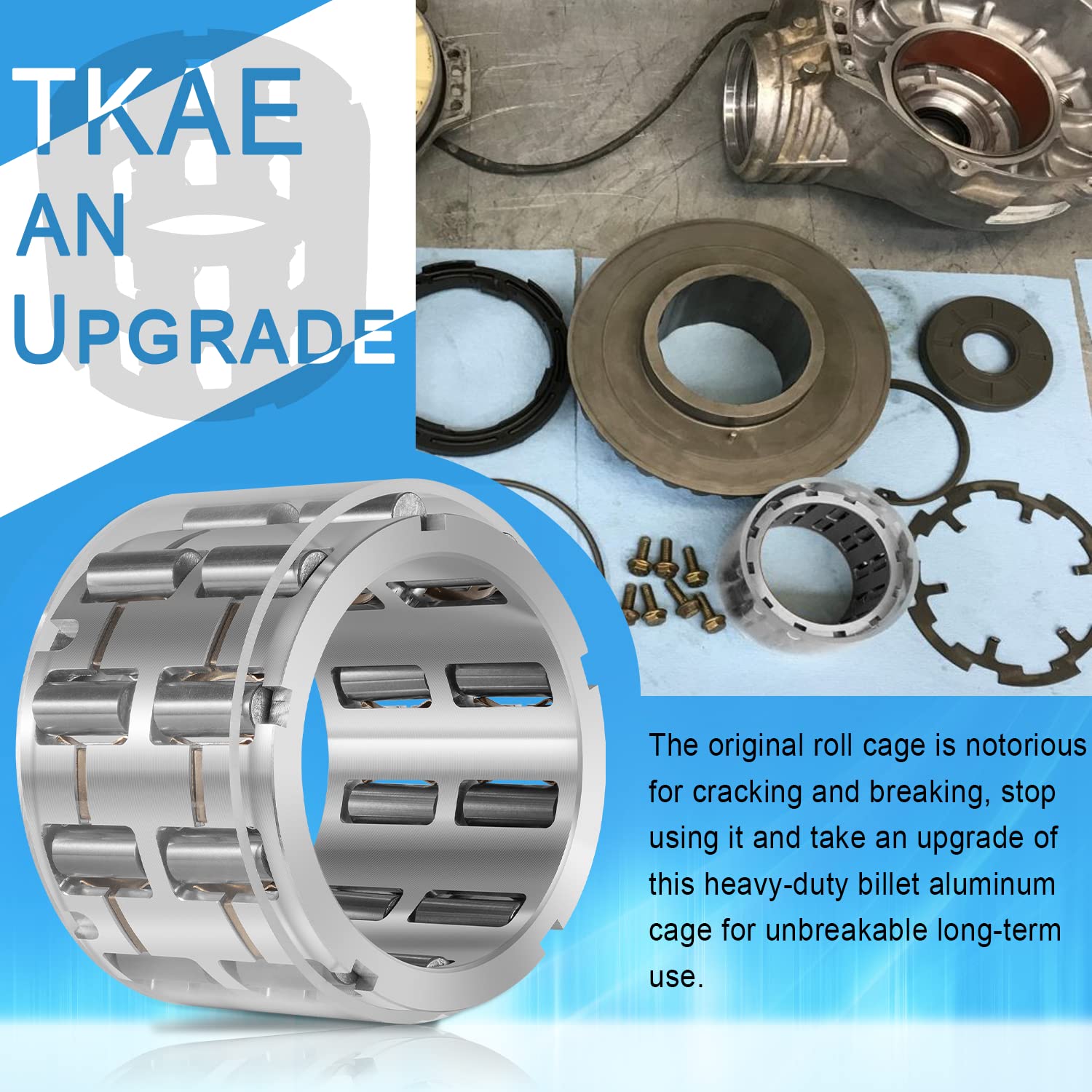 Polaris RZR 570/800/900 Front Differential Rebuild Kit (2011-2017) - Aluminum Roll Cage, Steel Rollers, Bearing & Seal Kit - Off-Road ATV & UTV Replacement Parts for Trail Riding & Dune Bashing