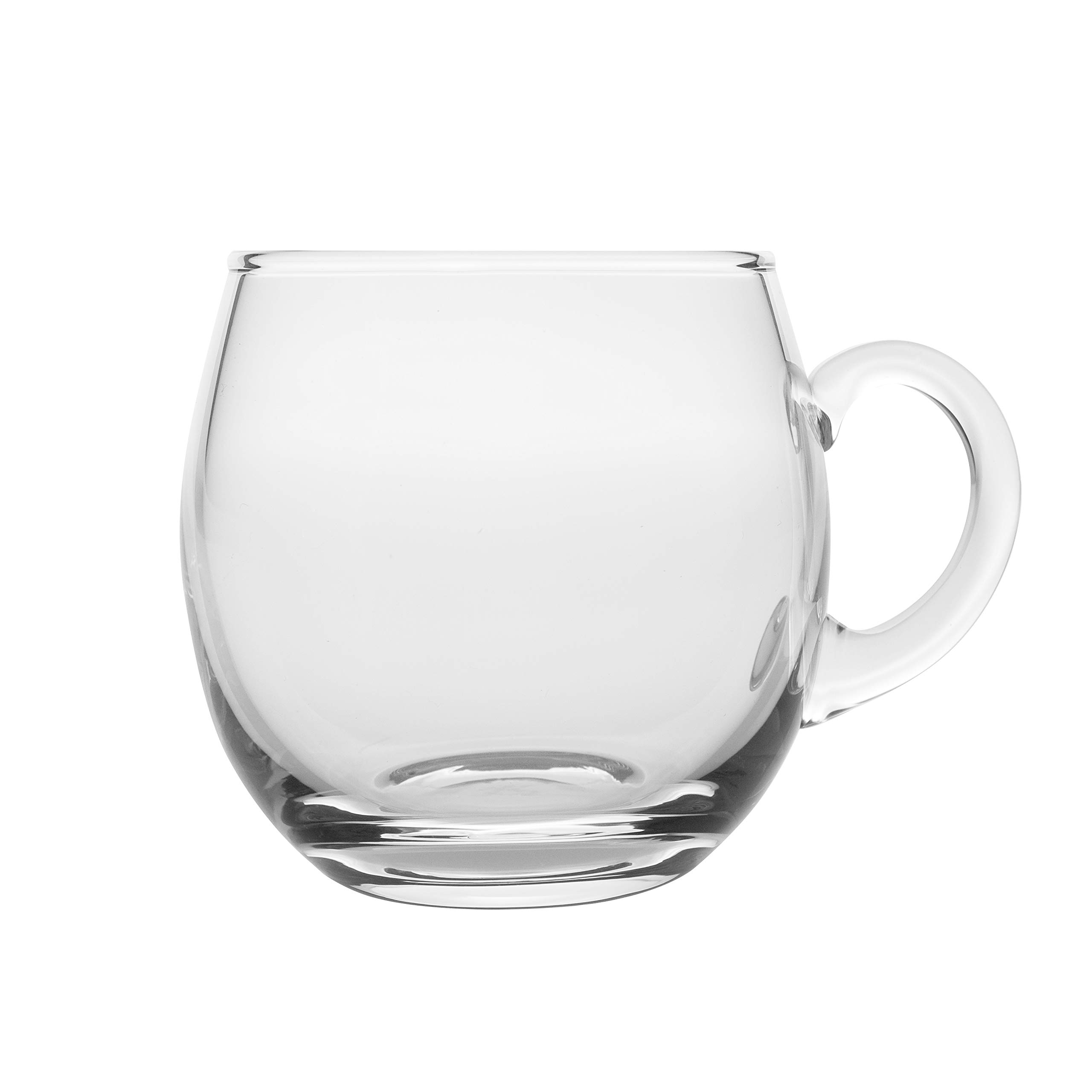 Barski Handmade Glass Punch Cups with Handle - Set of 4 (12 oz Each) - European Quality Crystal Glassware for Cocktails, Parties & Home Bar Decor