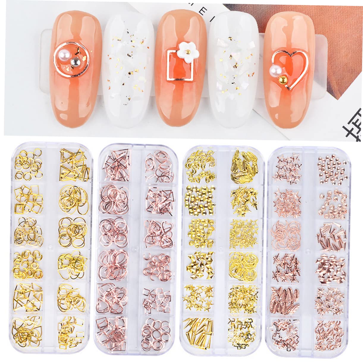 FOMIYES DIY Nail Art Charms - 1 Box Metal Rivets Nail Decorations for Professional Salon & Home Manicure | Perfect for Nail Art Designs, Party Looks & Gift Giving