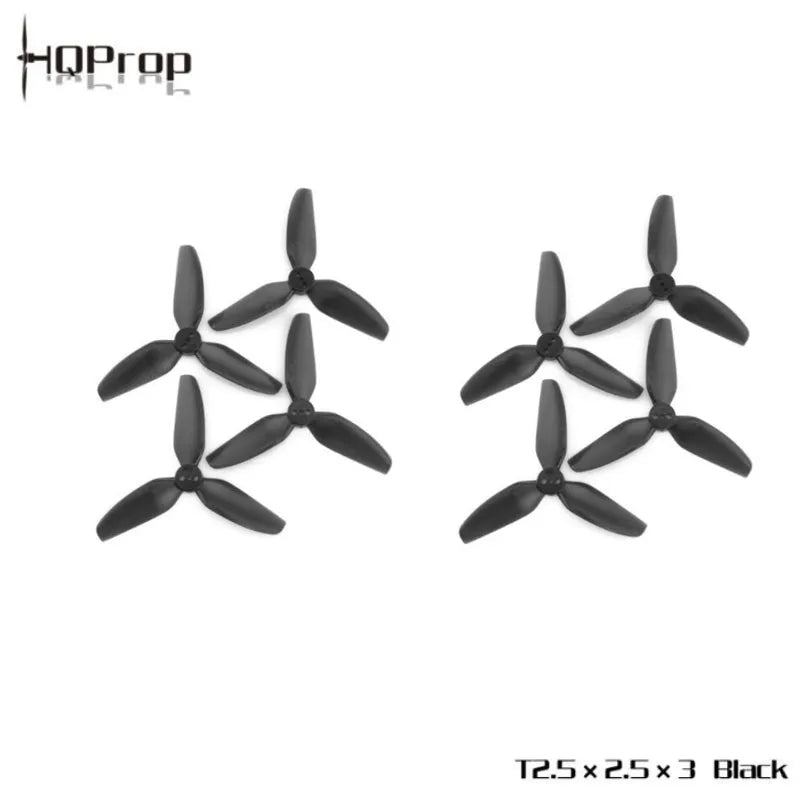 HQProp T2.5X2.5X3 3-Blade 2.5-Inch Polycarbonate Propeller Set - 4CW + 4CCW (8pcs) for FPV Drones and RC Quadcopters - Durable and High-Performance Propellers for Smooth Flight and Precise Control