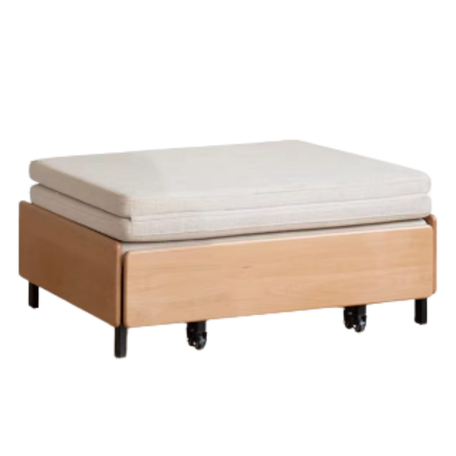 Solid Oak Wood Sofa Bed - Foldable Pull-Out Convertible Sleeper for Living Room, Guest Room & Small Spaces | Comfortable Sitting & Sleeping Solution for Apartments & Homes