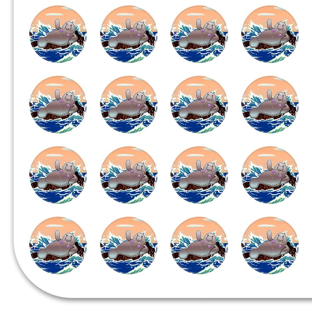 Funny Waving Manatee Mermaid Stickers for Planner, Calendar & Scrapbooking - Ocean Theme Crafting Decals for Journals, DIY Projects & Beach Party Decorations