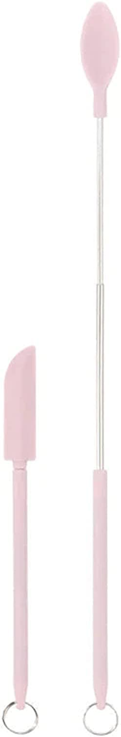 Mini Silicone Telescoping Spatula Set - Reusable Double-Headed Small Spatula for Cooking, Baking, Makeup & Skincare - Perfect for Jars, Bottles, and Travel Beauty Kits
