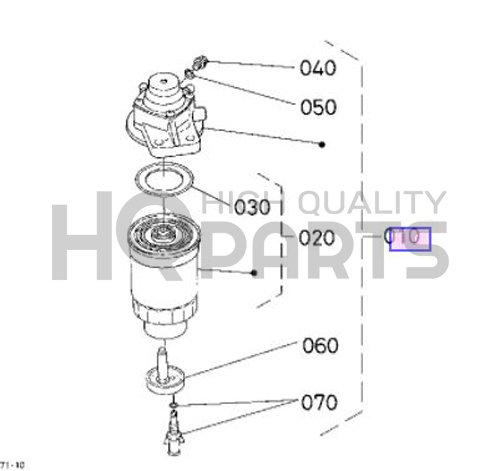 Kubota 1K011-43013 Replacement Fuel Filter Assembly Compatible with Kubota Tractors - Durable Engine Protection for Agricultural & Landscaping Equipment