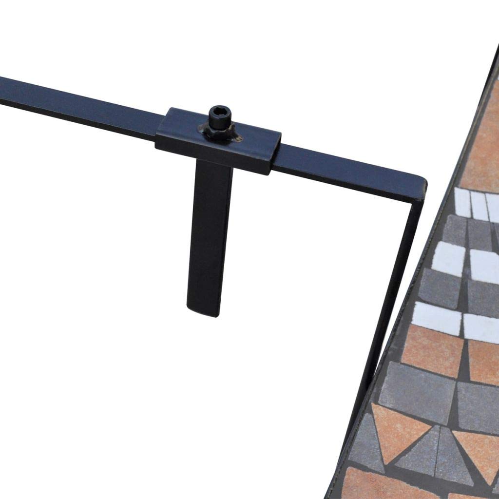 Handmade Mosaic Patio Table - Outdoor Garden, Balcony, Poolside Hanging Table in Terracotta & White - Durable Weatherproof Design for Patio Decor, Backyard Dining, and Poolside Relaxation (Fast Shipping)