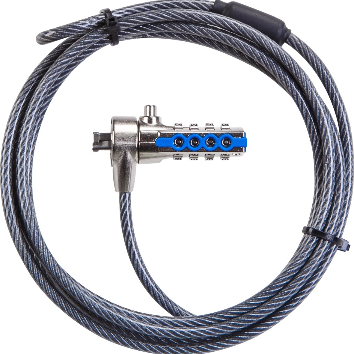 Targus DEFCON T-Lock Resettable Combination Cable Lock for Laptop & Desktop Security - 4-Digit Resettable Code, Anti-Theft Protection for Computers, Monitors & Office Equipment (PA410E) - Perfect for Travel, Work & Public Spaces
