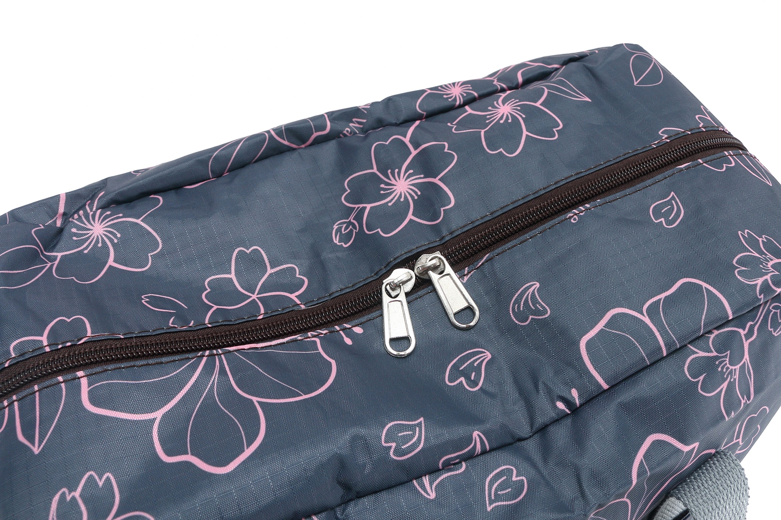 Foldable Duffle Bag for Travel & Gym - Lightweight Waterproof Carry-On Luggage with Shoulder Strap - Perfect for Weekend Trips, Sports & Outdoor Activities (Sophie Sakura Grey)