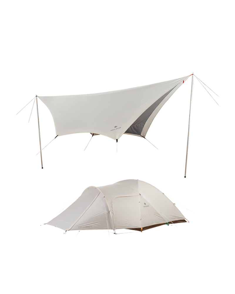 Amenity Medium Tent & Tarp Set in Ivory - Waterproof Camping Shelter for Outdoor Adventures, Hiking, and Backpacking