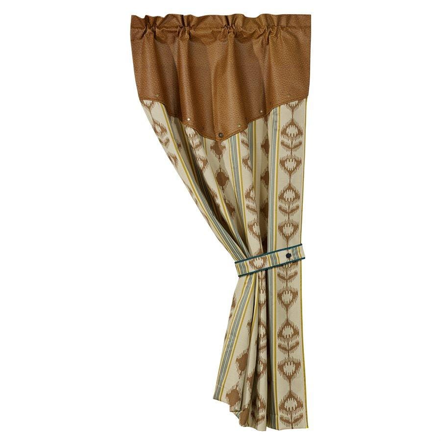 Alamosa Tan Faux Leather Single Panel Window Curtain - Elegant Room Divider for Living Room, Bedroom & Office Privacy
