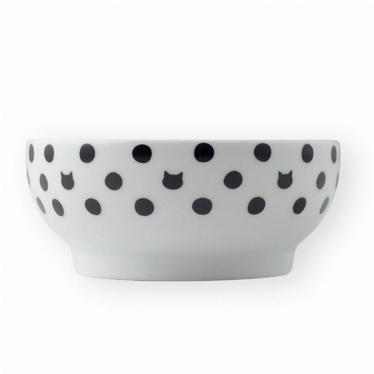 Necoichi Ceramic Cat Bowls for Indoor Cats - Whisker-Friendly Anti-Spill Cat Food & Water Bowl Set, Cute Dots Design Pet Dishes for Kittens & Small Pets - Perfect for Stress-Free Feeding at Home