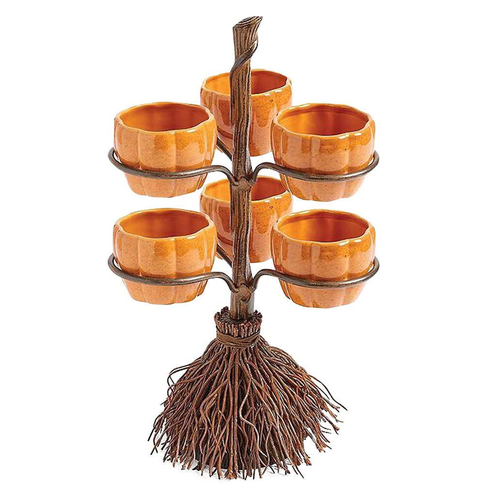 Cute Halloween Pumpkin Stand - Asukohu Party Decoration for Broom, Dessert Basket & Salad Bowl | Perfect for Halloween Decor, Table Centerpiece & Themed Parties