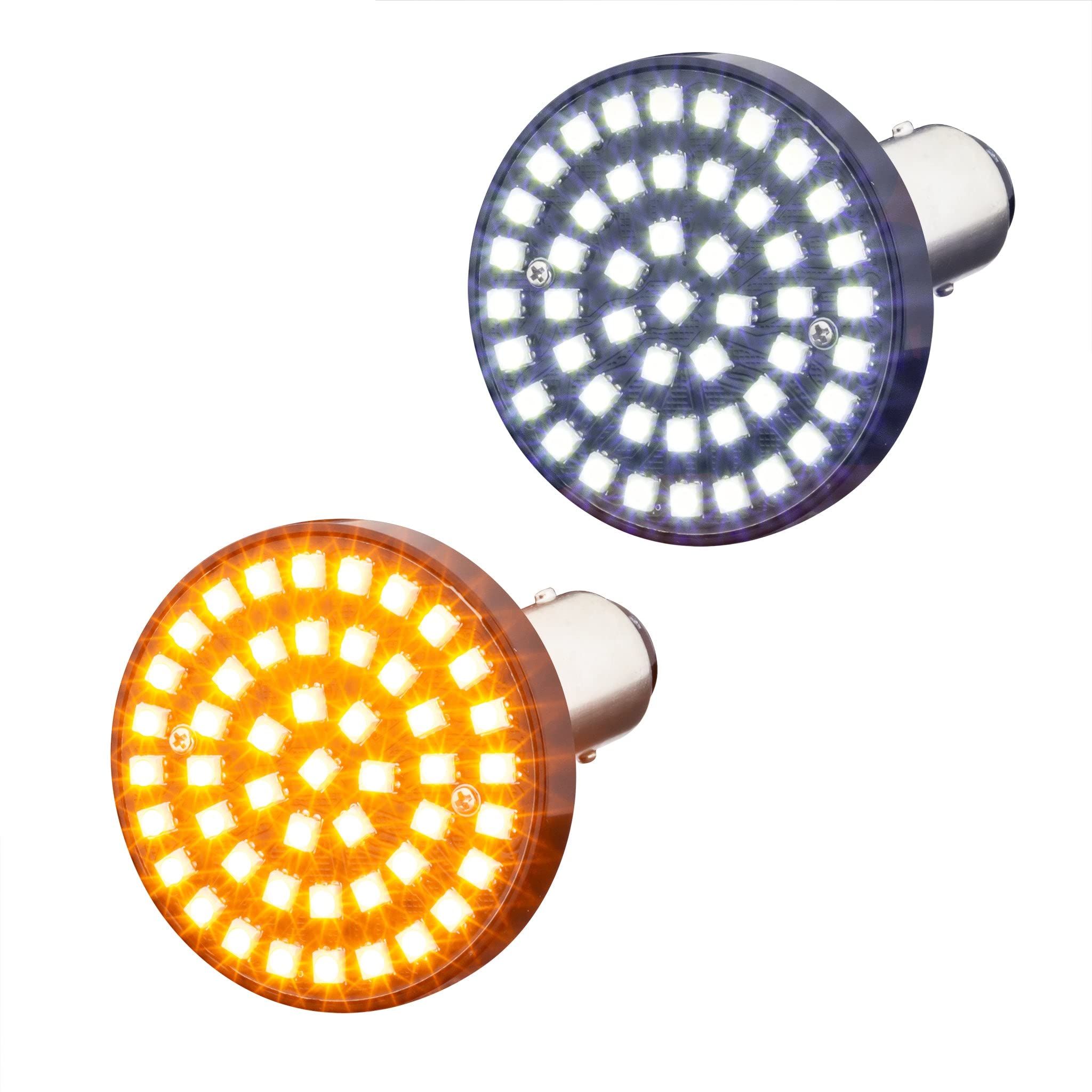 **2 Inch LED Turn Signals with White Running Lights for Harley Davidson Motorcycles - Eagle Lights SUNBURST - Perfect for Daytime Visibility & Night Riding Safety**