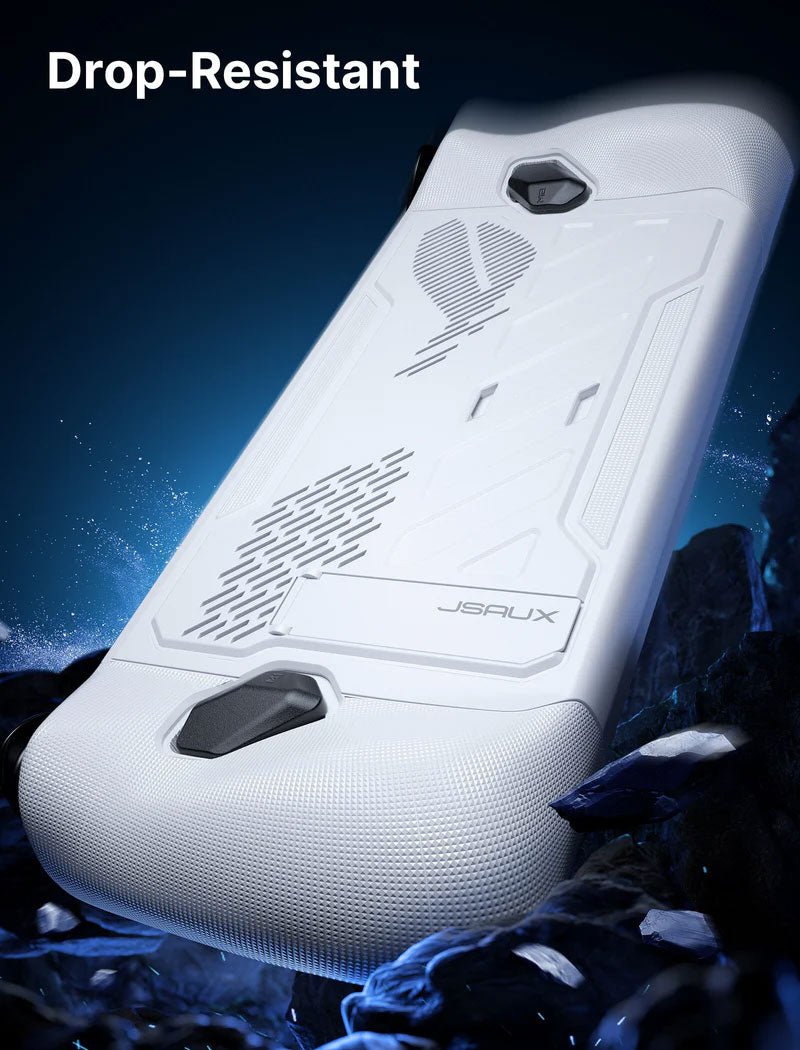 JSAUX ModCase for ASUS ROG Ally PC0109 - Protective Hard Shell Case for Gaming Handheld, Durable & Lightweight - Perfect for Travel, Commuting & Gaming On-The-Go (White)
