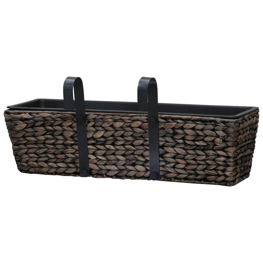 2-Pack Brown Water Hyacinth Indoor Planters with Removable Pots - 23.6