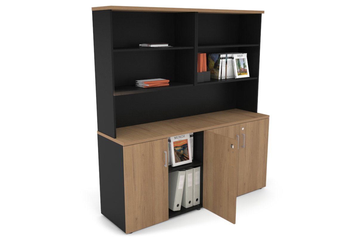 Small Storage Cabinet with Open Hutch - 63