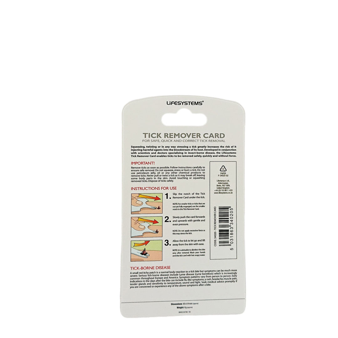 Lifesystems Tick Removal Tool Card - Safe & Easy Tick Remover for Pets & Humans - Perfect for Camping, Hiking & Outdoor Adventures