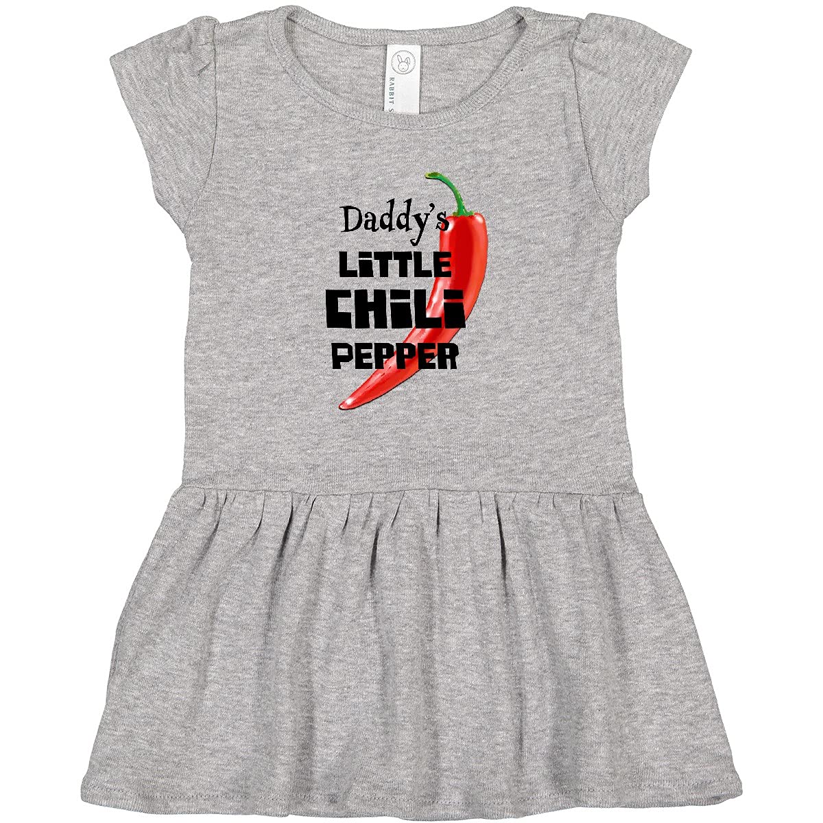Inktastic Daddy's Little Chili Pepper Toddler Dress - Cute Baby Girl Outfit for Playdates, Parties & Family Photos | Soft Cotton Casual Summer Dress