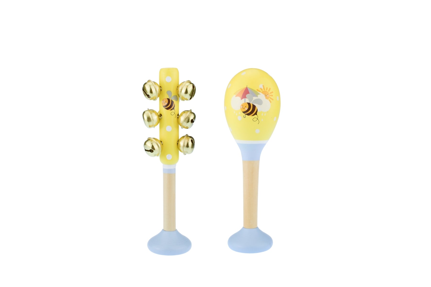 Buzzy Days Jumbo Wooden Jingle Bell Shaker & Maraca Music Set - Premium Musical Instruments for Kids & Adults - Perfect for Christmas, Classroom, Parties & Music Therapy