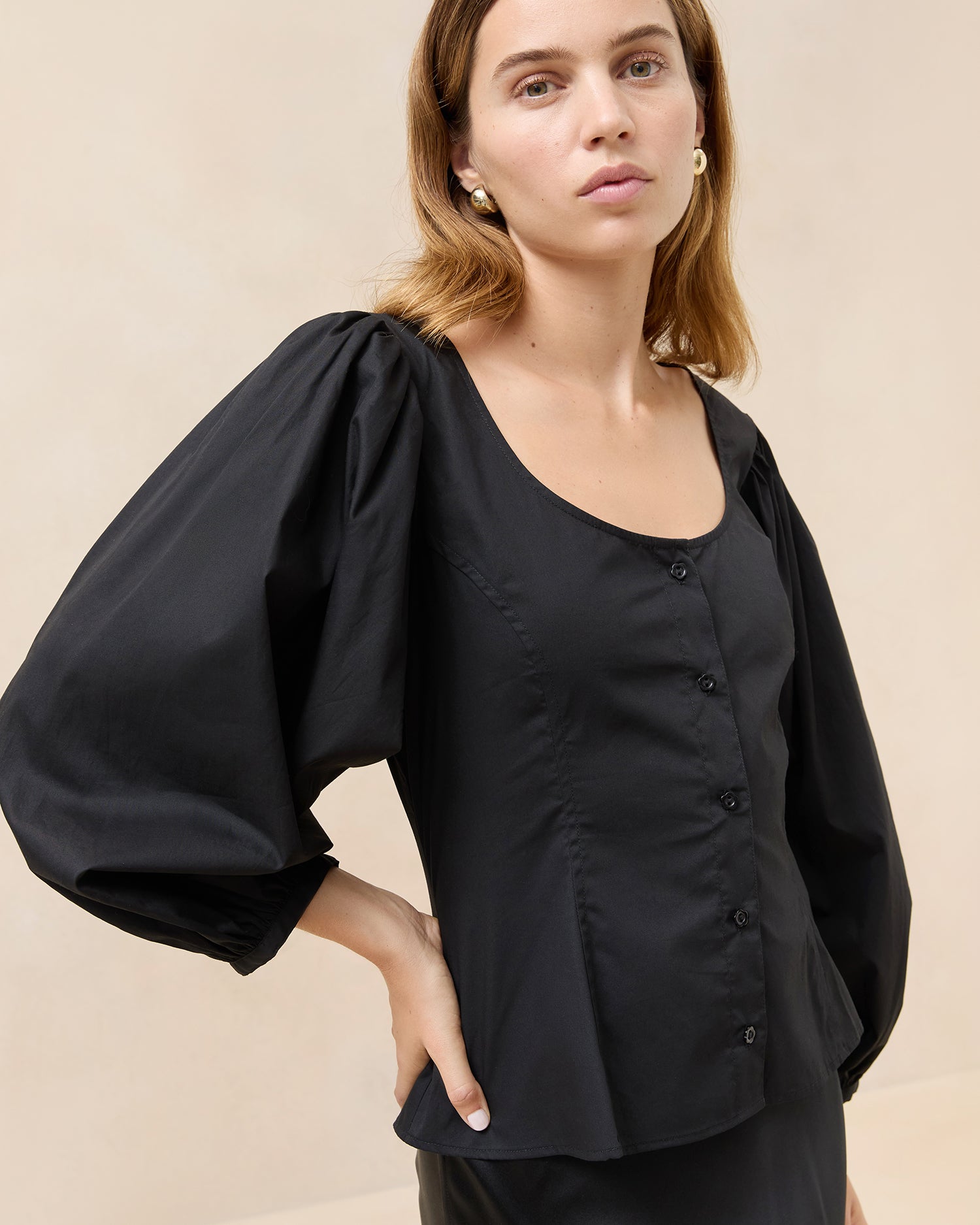 Stylish Black Blouse for Women - Elegant and Versatile Top for Office, Party & Casual Wear