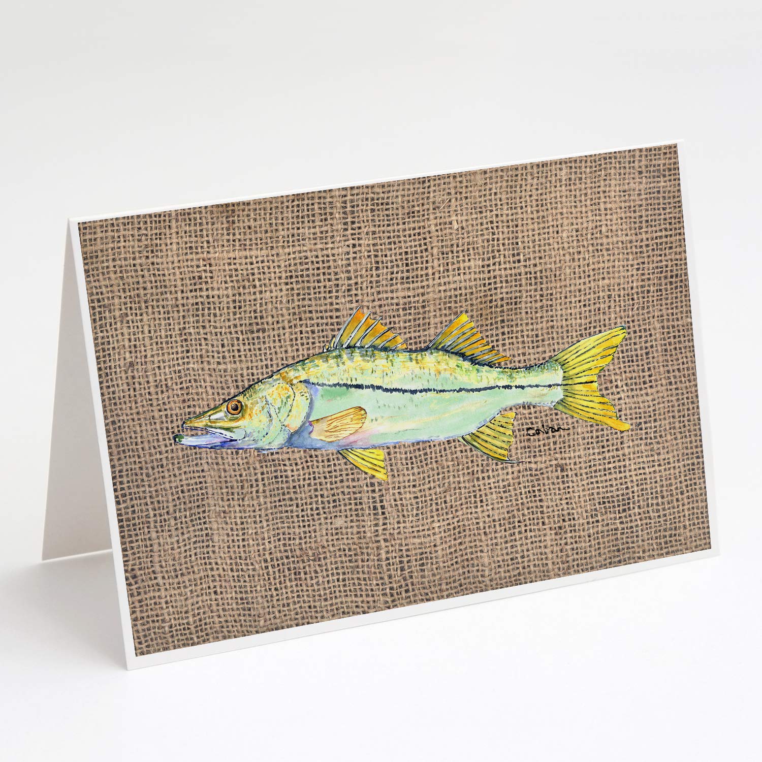 Caroline's Treasures 8772GCA7P Snook Fish Greeting Cards - Pack of 8 Blank A7 Size (5x7) Note Cards with Envelopes | Whimsical Underwater Theme for Birthday, Thank You & Holiday Cards
