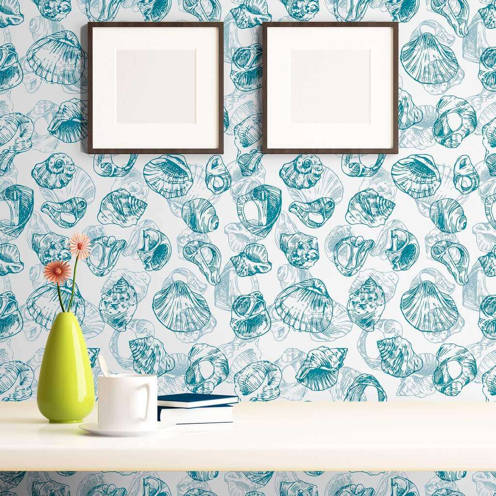 Nautical Themed White Illustration Peel and Stick Removable Wallpaper - Perfect for Coastal Home Decor, Nursery, or Office Accent Wall