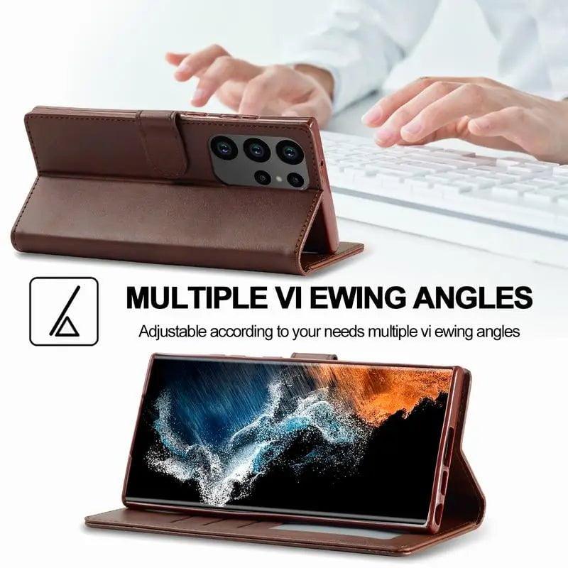 Samsung Galaxy S24 Vegan Leather Wallet Case - Slim Protective Cover with Card Slots | Perfect for Everyday Use, Travel & Business Meetings