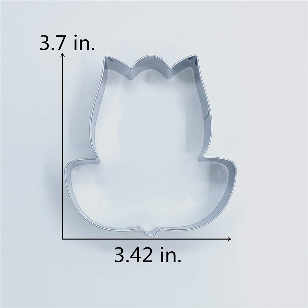 LILIAO Stainless Steel Tulip Flower Cookie Cutter - 3.4 x 3.7 Inches - Durable Baking Tool for Cookies, Pastries, Fondant - Perfect for DIY Baking, Wedding, Birthday Party Decorations