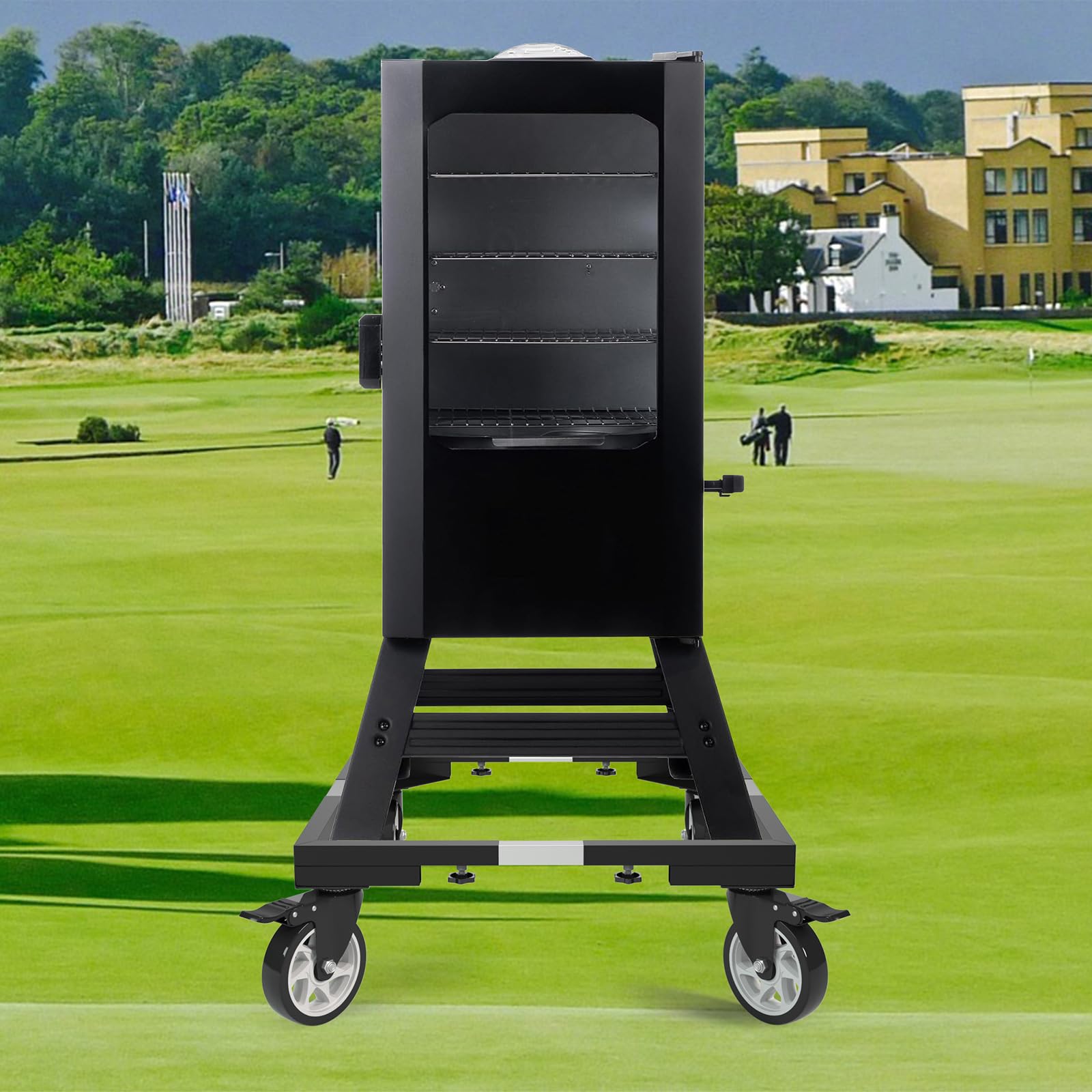 Ezonk 5-Inch Heavy Duty All-Steel Caster Wheels - Universal Mobile Stand for Electric Smokers, Vertical Smokers & Digital Smokers | Perfect for BBQ, Outdoor Cooking & Backyard Grilling