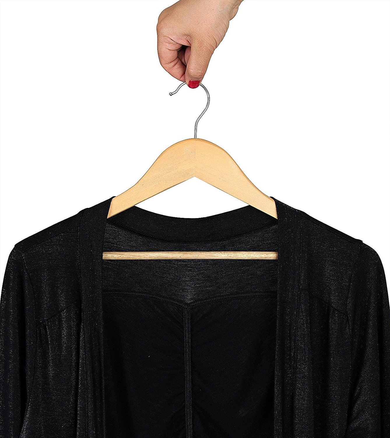 Premium 10-Pack Solid Wood Clothes Hangers - Natural Finish Multi-Functional Garment Hangers for Suits, Pants & Coats | Durable Wardrobe Organizer for Closet, Laundry Room & Travel