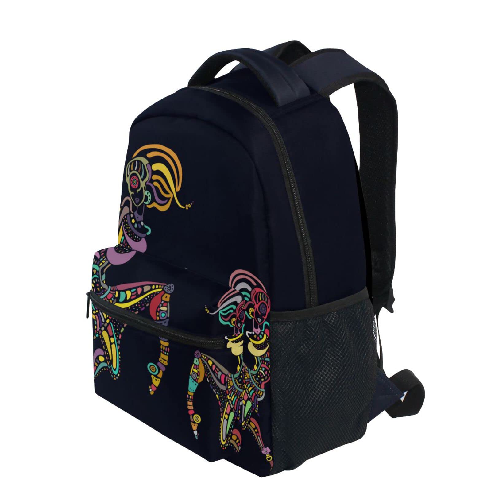 JIPONI African Print Backpack for Women & Men - Stylish Laptop Bookbag for School, Travel, Work & Dance - Durable Daypack for Students & Professionals