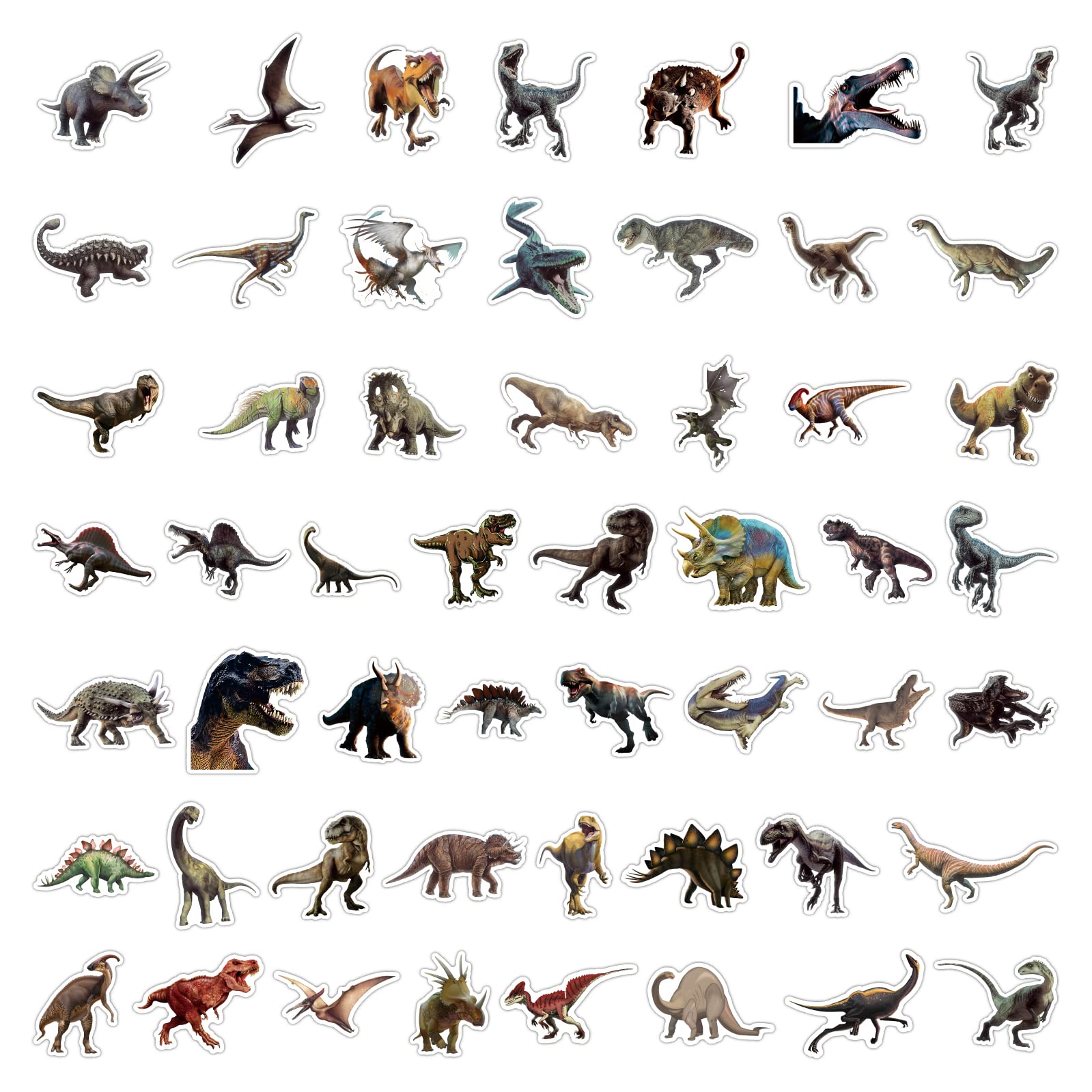 Bonitzdm 104-Piece Dinosaur Stickers Pack - Realistic Dino Decals for Laptops, Water Bottles, Luggage & Scrapbooking | Perfect Gift for Kids, Teens & Adults | Great for School, Travel & DIY Crafts