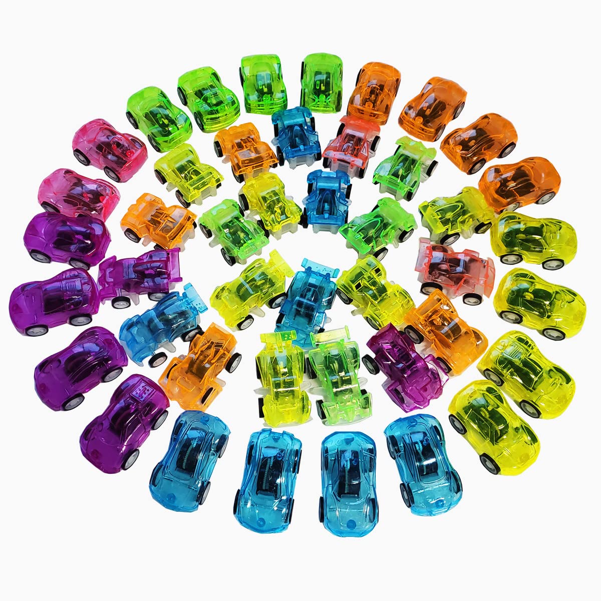 42 Pcs Pull Back Vehicles Mini Car Toys - Friction Powered Racing Cars for Kids, Bulk Party Favors for Toddlers Boys & Girls (Random Colors) | Birthday Gifts, Classroom Prizes, Goodie Bag Fillers