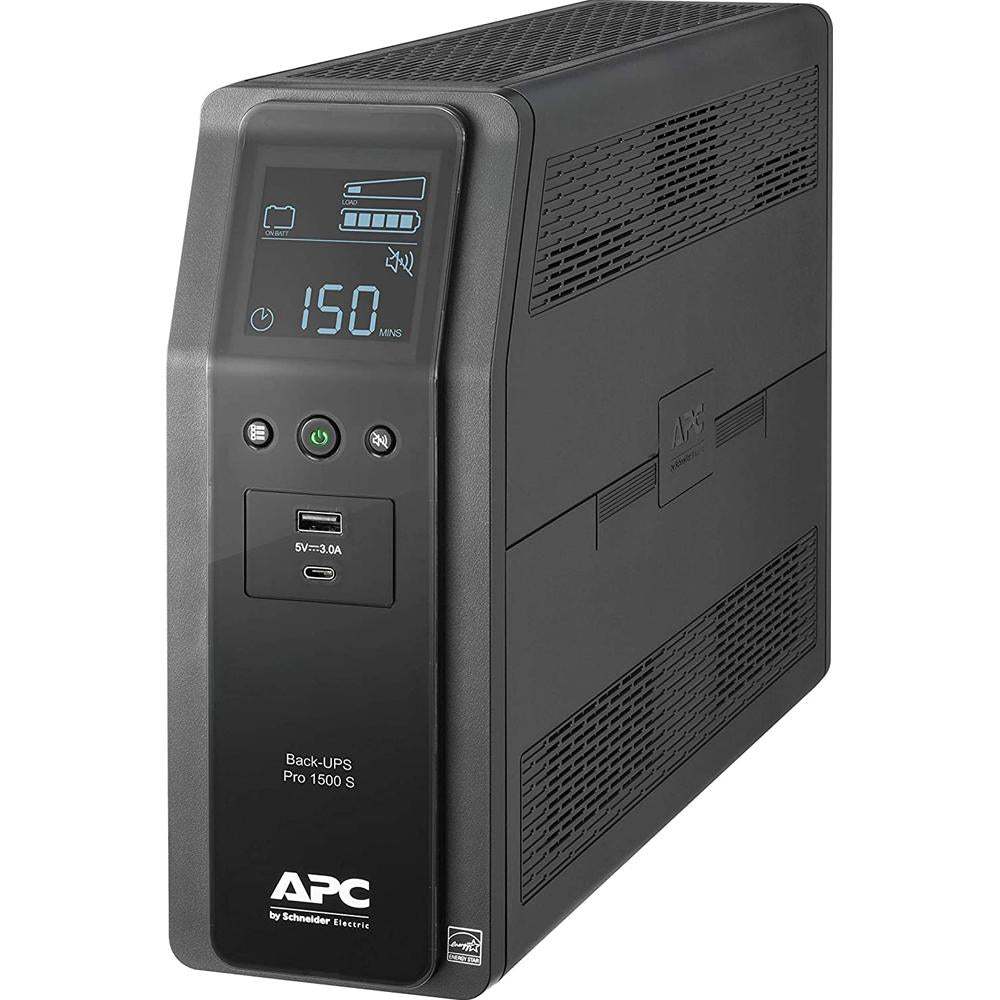 APC Back UPS Pro 1500VA Uninterruptible Power Supply (UPS) - BR1500MS2 - Battery Backup for Home & Office Electronics, Computers & Network Equipment
