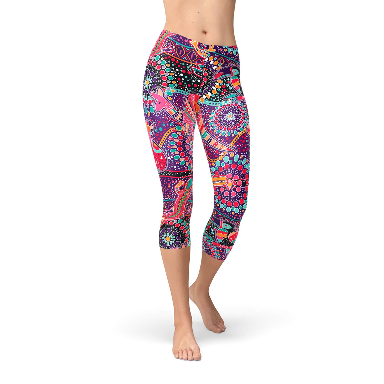 Colorful Koala Women's Capri Leggings - Medium High Waisted Yoga Pants for Workout & Lounge | Perfect for Yoga, Gym & Casual Wear