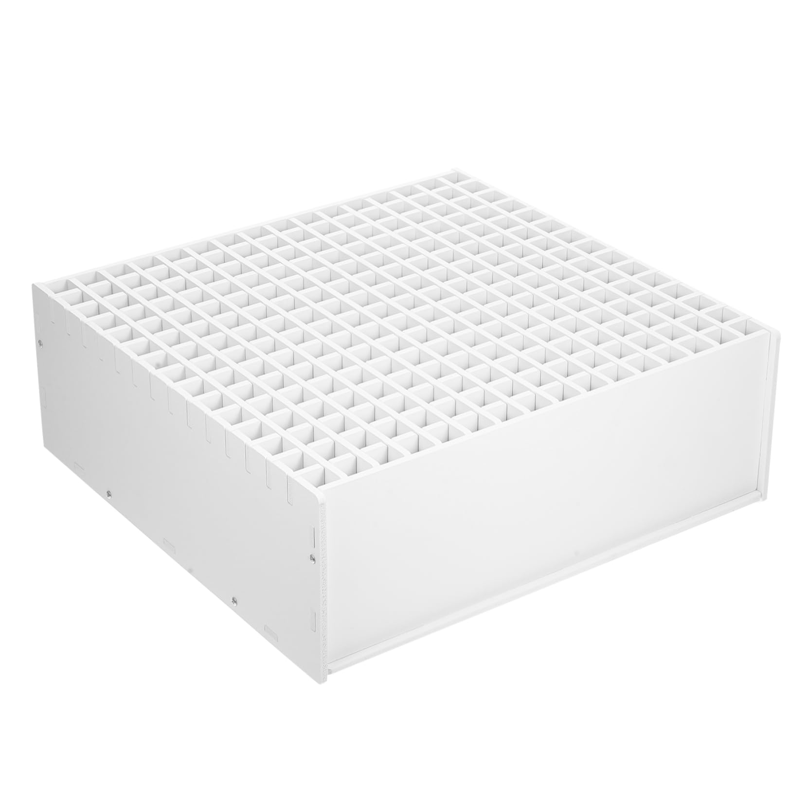 Premium White Marker Storage Box - Modern Desktop Organizer for Pens, Markers & Office Supplies | Art, School & Office Use | Durable ABS Plastic Desk Organizer with Dividers