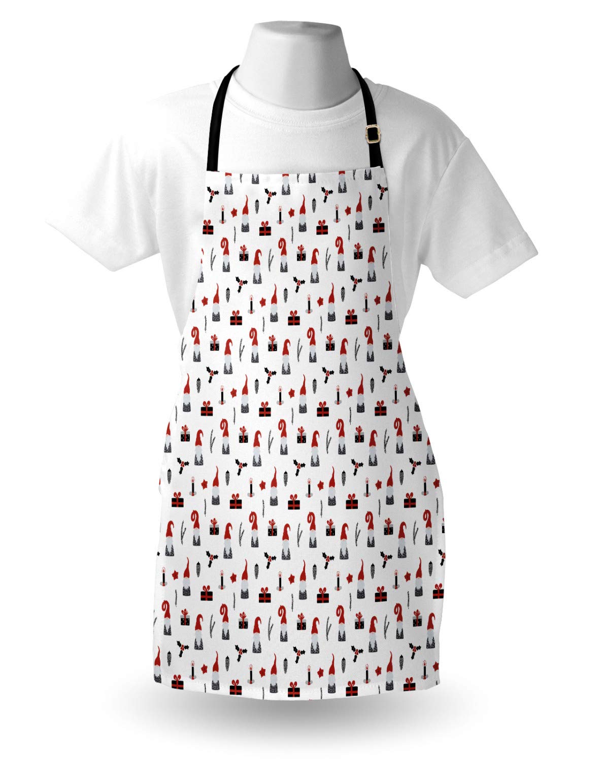 Lunarable Gnome Apron - Adjustable Kitchen Bib for Cooking & Gardening - Christmas Gift Idea