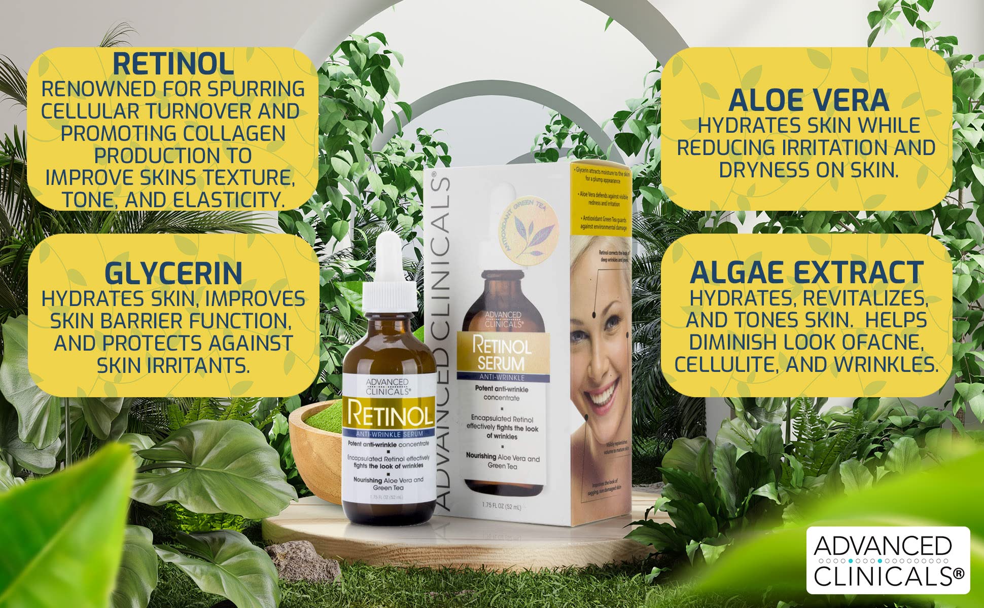 Advanced Clinicals Retinol Serum for Face, Firming Collagen Serum & Vitamin C Serum Skincare Set - Anti-Aging 3pc Kit (1.75 Fl Oz Each) for Wrinkles, Dark Spots & Youthful Glow | Perfect for Night Routine & Daily Skincare Regimen