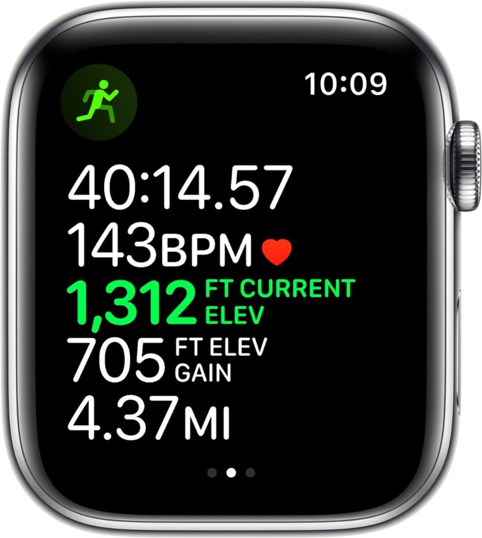 Refurbished Apple Watch Series 4 GPS + Cellular 40mm - Stainless Steel Case with White Sport Band | Smart Fitness Tracker, Heart Rate Monitor & Water Resistant for Running, Swimming & Daily Wear