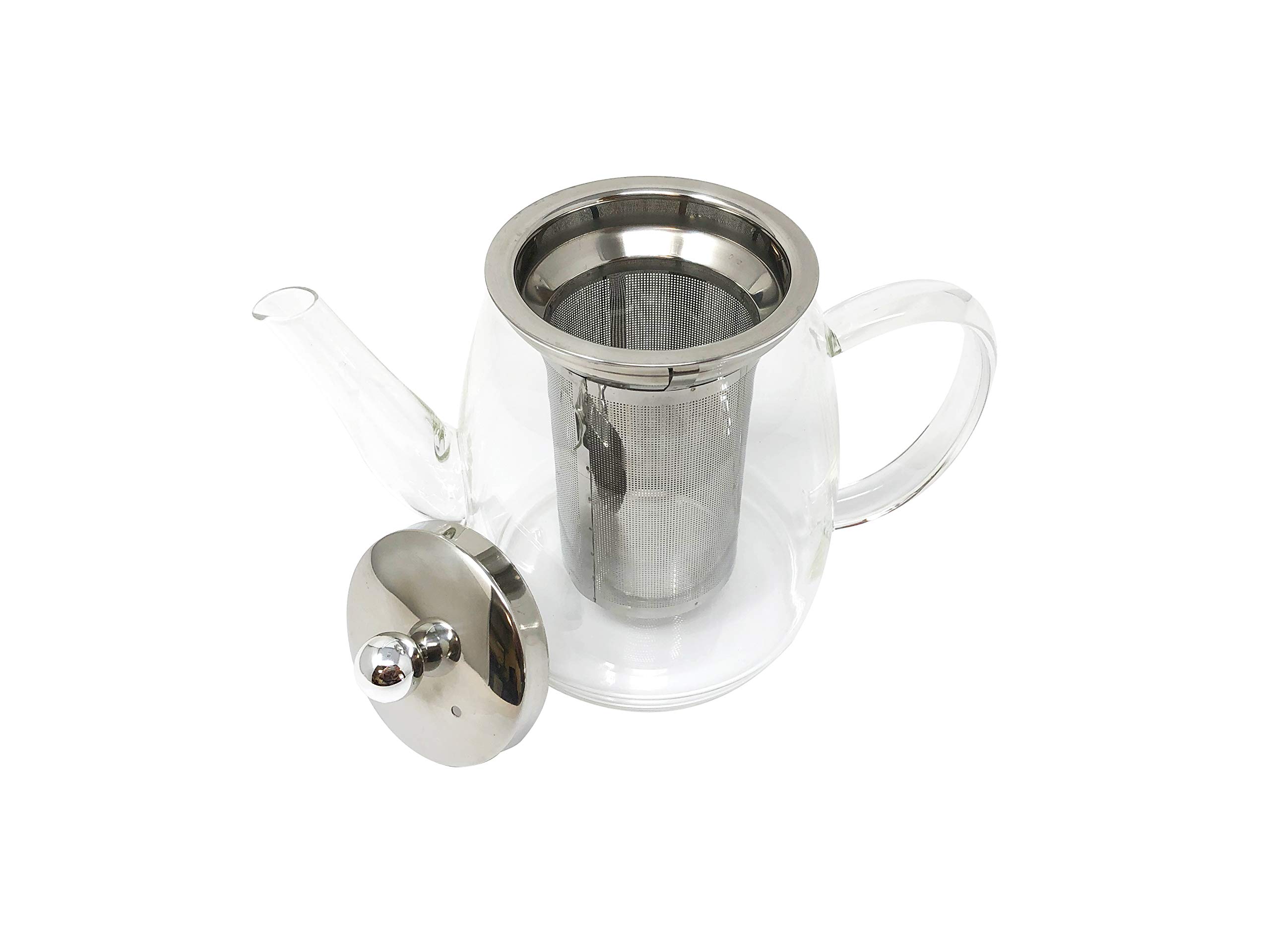 Premium Borosilicate Glass Teapot with Removable Stainless Steel Infuser - 900ML (4 Cups) Capacity for Blooming & Loose Leaf Tea - Stovetop Safe - Perfect for Home, Office & Tea Ceremonies