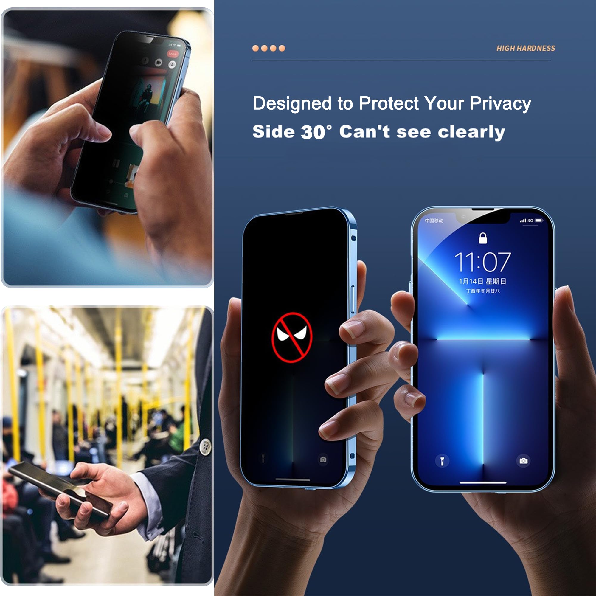 Magnetic Privacy Case for iPhone 14 Pro Max - Full Camera Lens Protector & Safety Buckle Lock | Magsafe Compatible Anti-Spy Screen Protector with Double-Sided Tempered Glass | Perfect for Business, Travel and Secure Mobile Banking