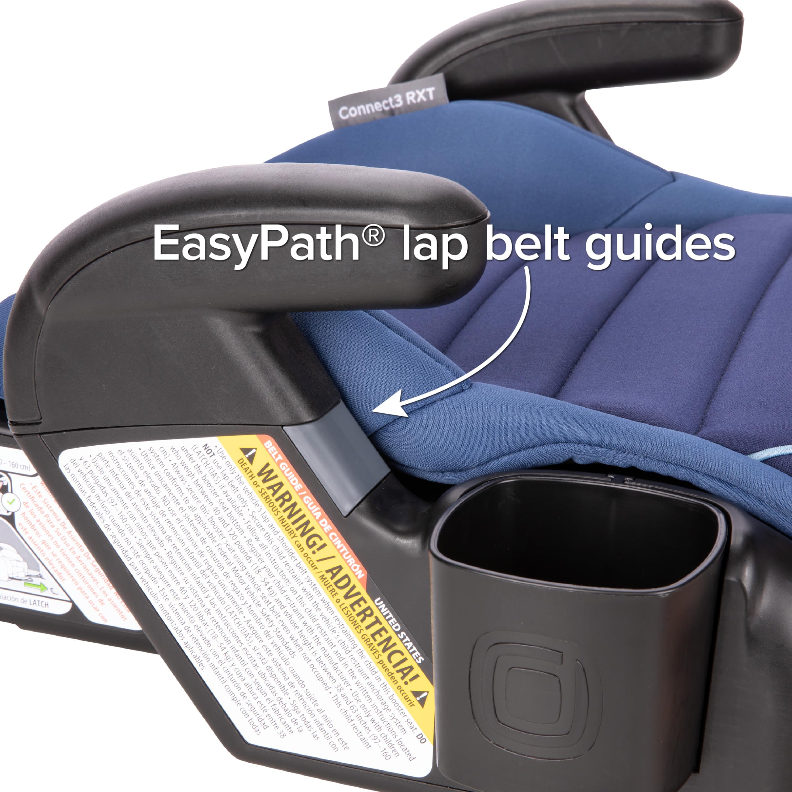 Diono Connect3 RXT Backless Booster Car Seat - 2 Pack, Slim Fit for 3-Across Seating in Mid-Size Sedans & SUVs, 40-120 lbs Child Weight Limit, Lightweight with LATCH Connectors, Blue Surge - Perfect for School Carpool, Road Trips & Everyday Commute