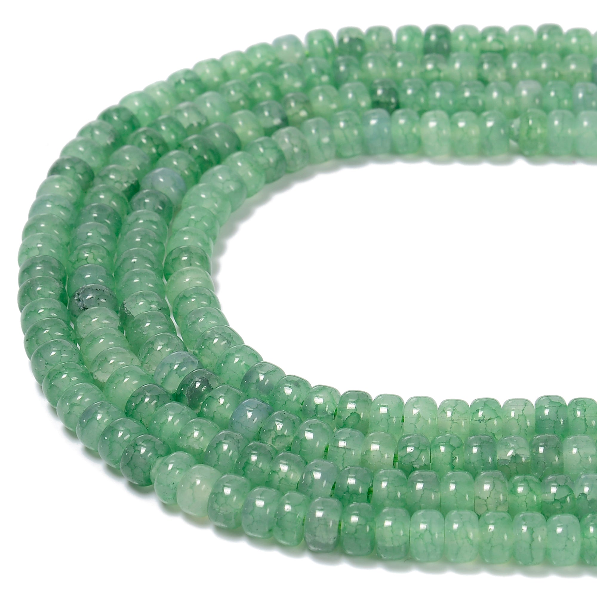 Pink, Brown, Purple, Green, Blue, Fuchsia Crackle K9 Crystal Glass Smooth Rondelle Beads 4x6mm - 15.5 Inch Strand for Jewelry Making, DIY Bracelets, Necklaces & Craft Projects