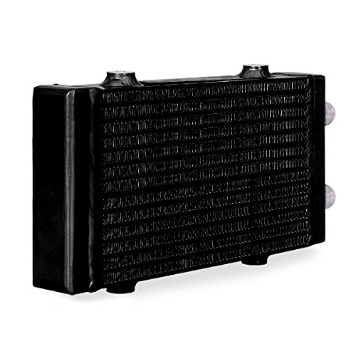 Universal Dual Pass Bar & Plate Oil Cooler Heat Exchanger - Small, Black, High-Performance Mishimoto for Cars, Trucks & Motorcycles - Ideal for Racing, Off-Road & Daily Driving