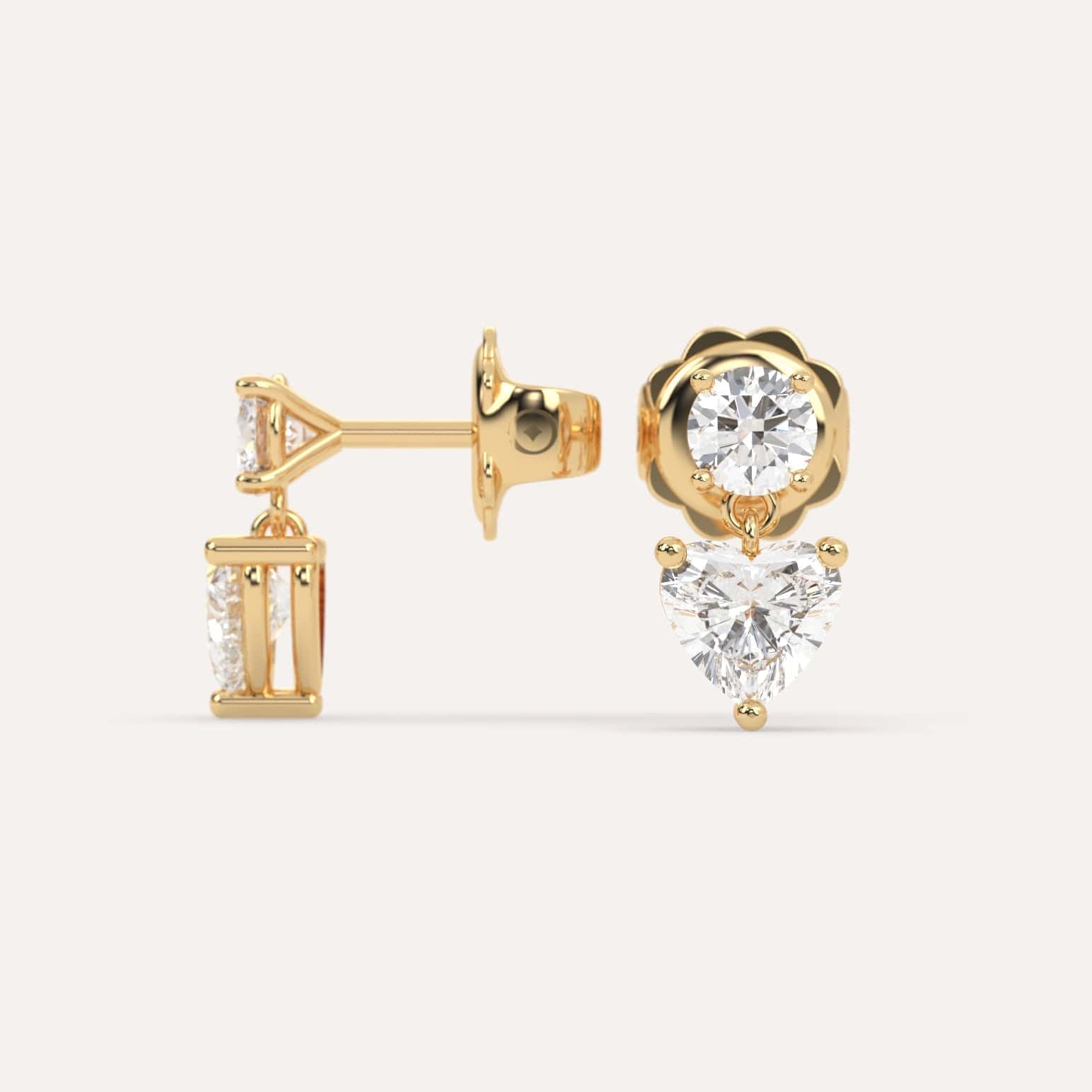 2 Carat Heart-Shaped Diamond Drop Earrings for Women - Elegant Dangle Earrings for Valentine's Day, Anniversary & Special Occasions