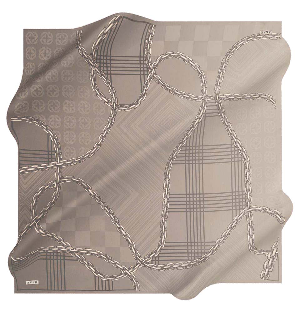 Aker Silk Cotton Patterned Square Scarf #8117 471 - Elegant Fashion Accessory for Women, Perfect for Office, Party & Travel Outfits