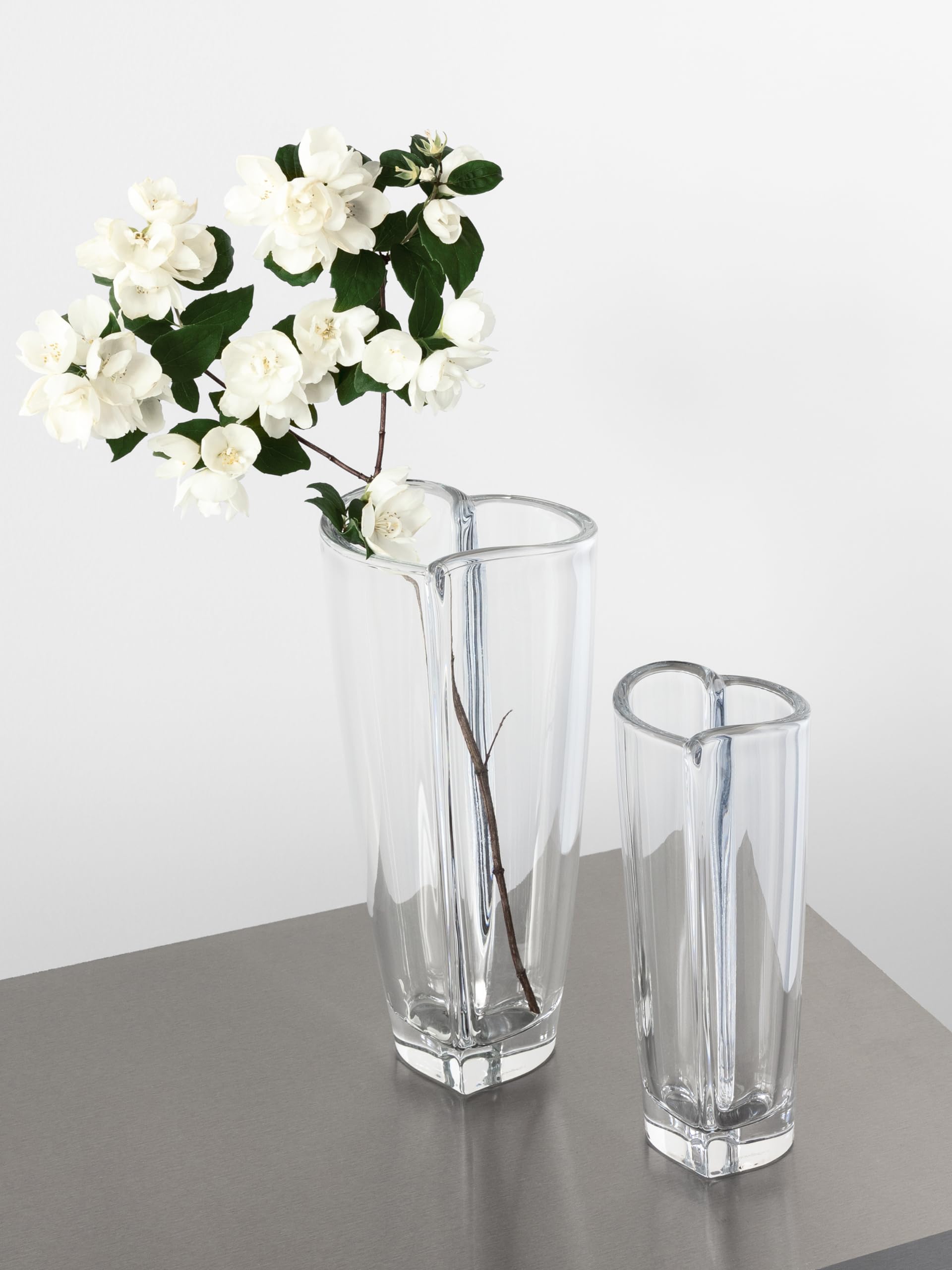 Orrefors Personalized 10-Inch Heart Vase - Custom Engraved Romantic Crystal Flower Vase for Anniversary, Wedding & Valentine's Day - Elegant Home Decor & Unique Gift for Her, Wife, Girlfriend - Perfect for Dining Table, Bedroom & Romantic Surprises