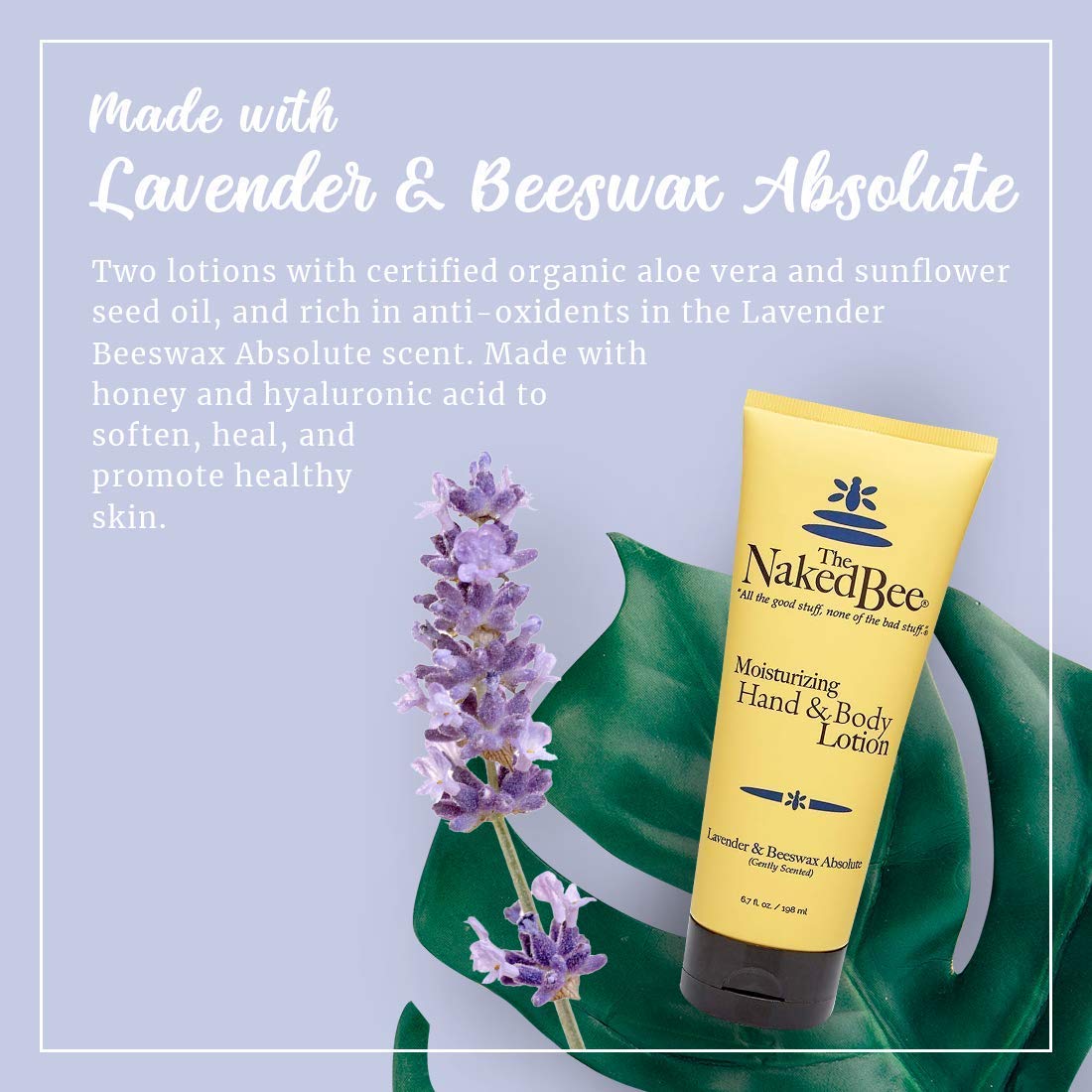 The Naked Bee Moisturizing Hand & Body Lotion Trio Set - Nag Champa Sandalwood, Lavender Beeswax & Jasmine Honey (8oz + 6.7oz) | Hydrating Natural Skincare for Dry Skin | Perfect for Daily Use, Spa Days & Gift Sets