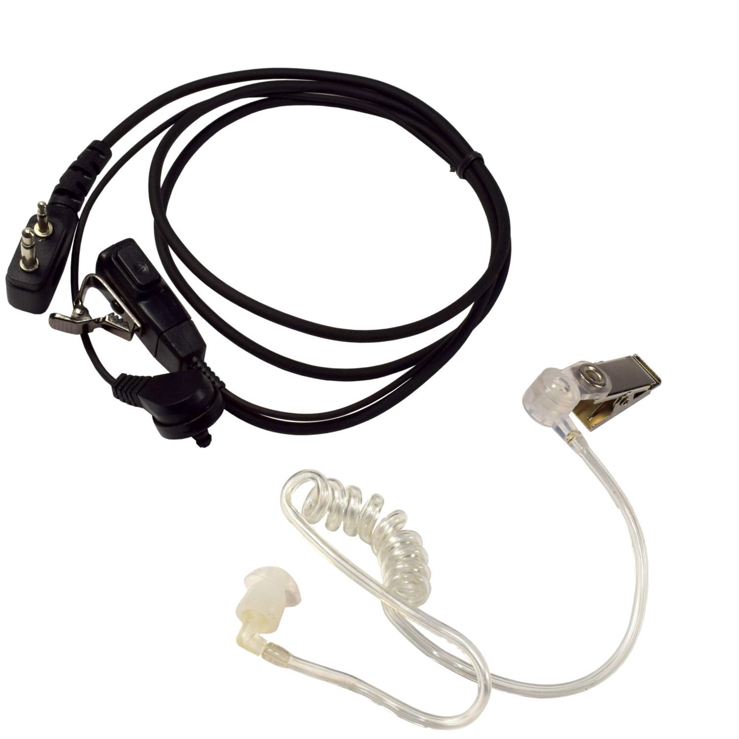 HQRP 2-Pin Acoustic Tube Earpiece Headset with Microphone - Compatible with ICOM IC-F3031, IC-F3062, IC-F3101, IC-F33 Radios + HQRP Sun Meter - Ideal for Security, Construction & Two-Way Radio Communication